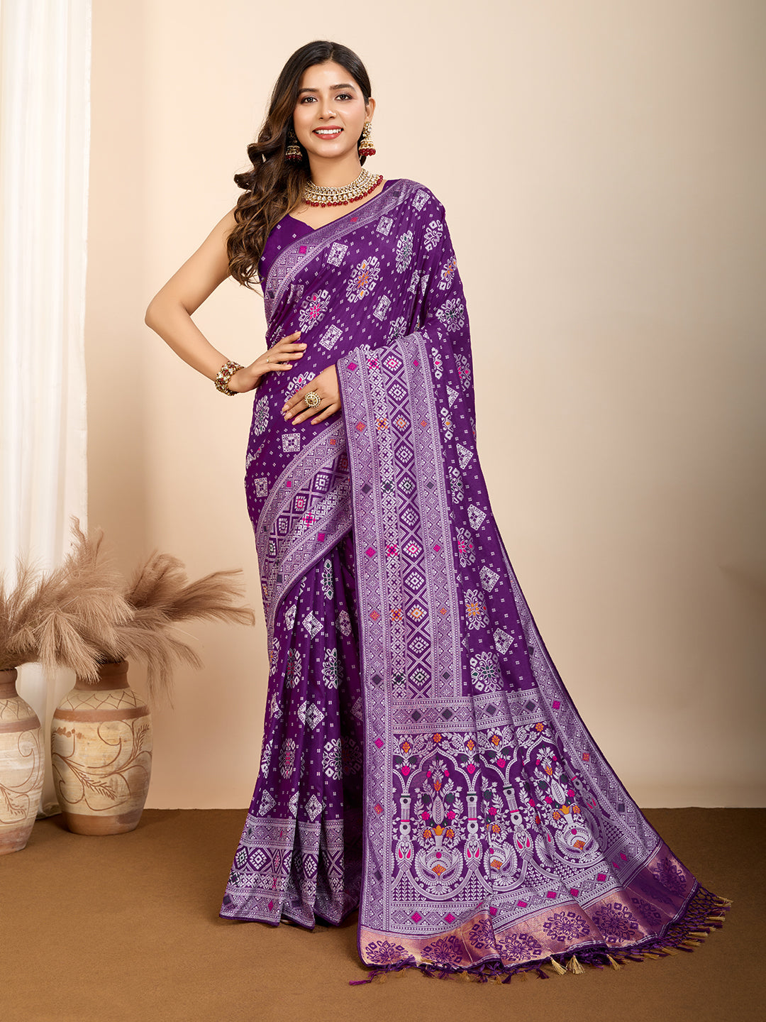 Soft Silk Designer Saree | Meenakari Weaving Wedding & Festive Wear
