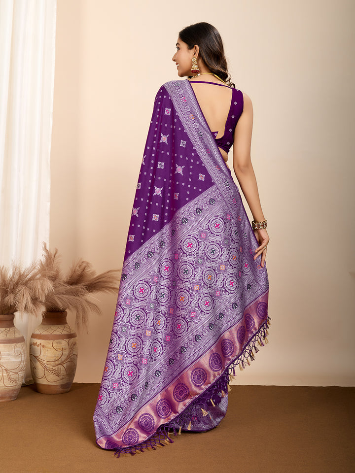 Designer Soft Silk Saree | Meenakari Work Festive & Wedding Wear