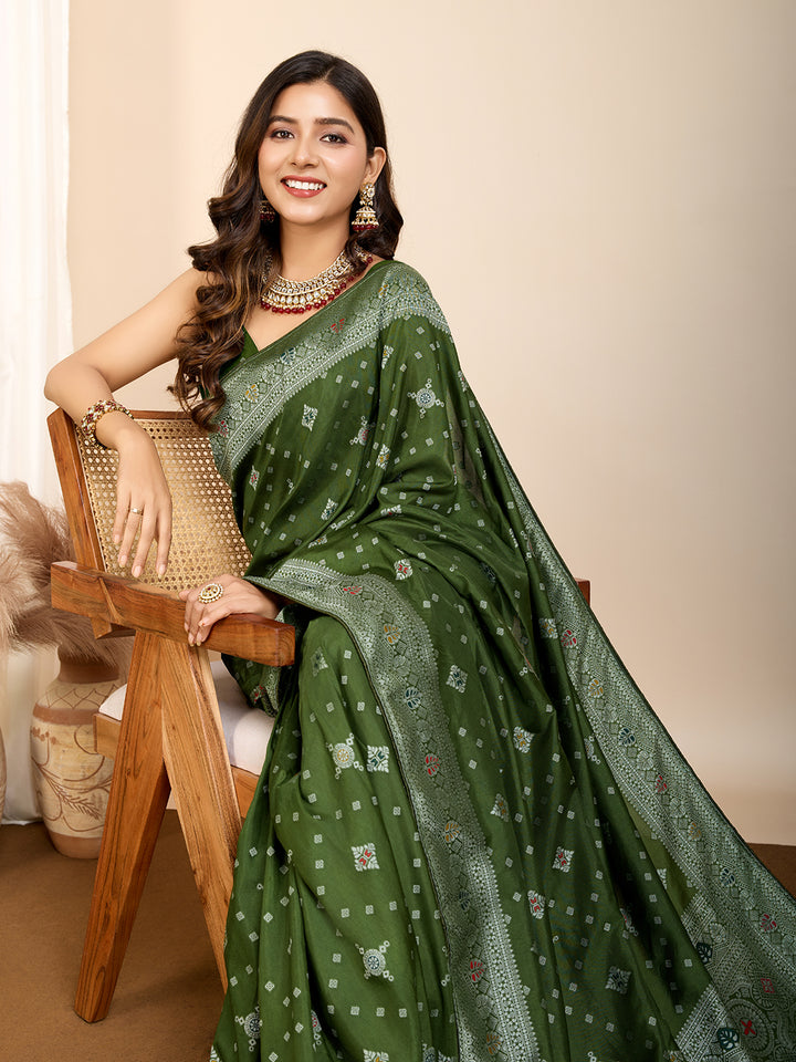 Designer Soft Silk Saree | Meenakari Work Festive & Wedding Wear