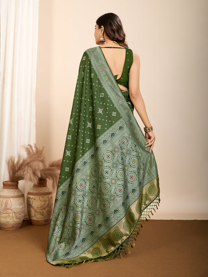 Designer Soft Silk Saree | Meenakari Work Festive & Wedding Wear