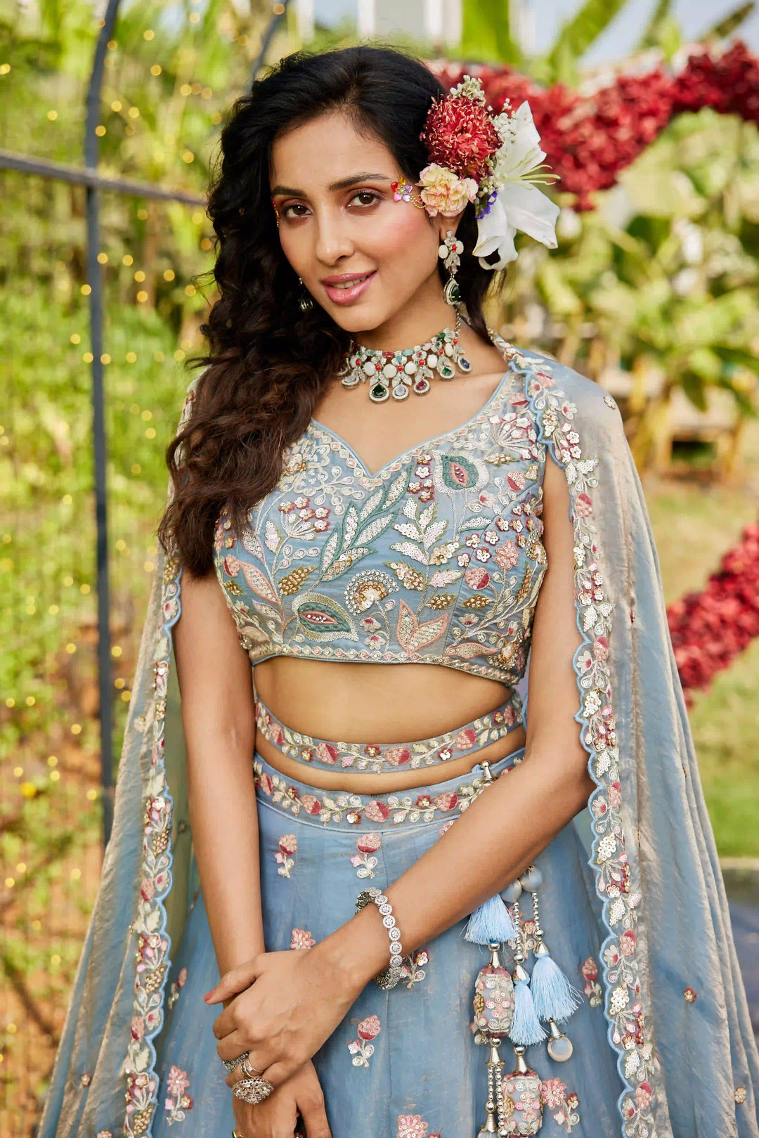 Fancy Designer Lehenga Choli | Heavy Embroidery Work Net Fabric Set