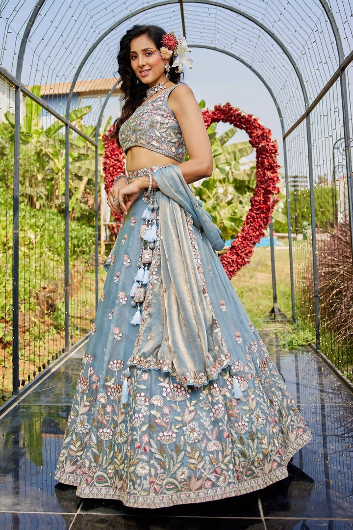 Fancy Designer Lehenga Choli | Heavy Embroidery Work Net Fabric Set