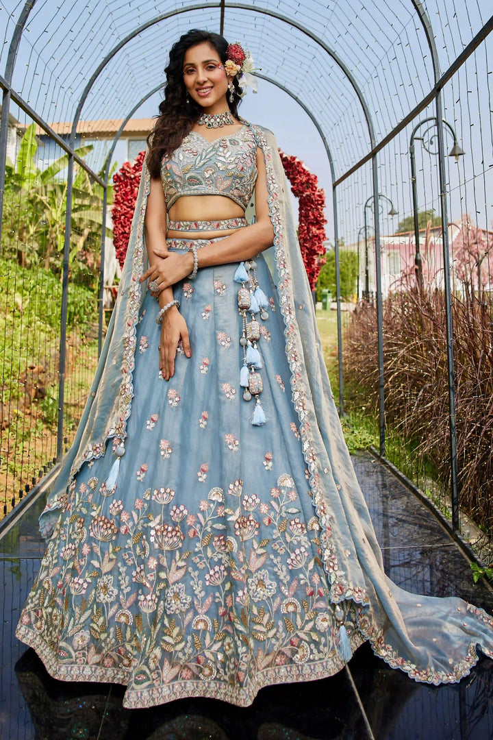 Fancy Designer Lehenga Choli | Heavy Embroidery Work Net Fabric Set