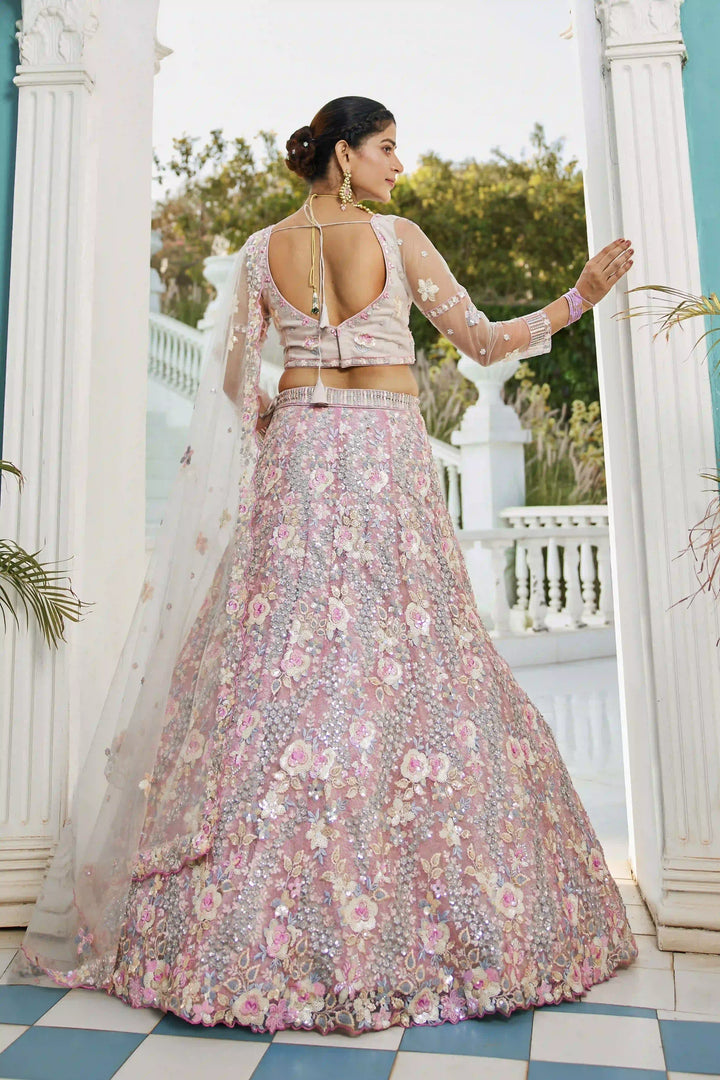 Stylish Lehenga Choli Set | Thread & Sequins Embroidery Wedding Attire
