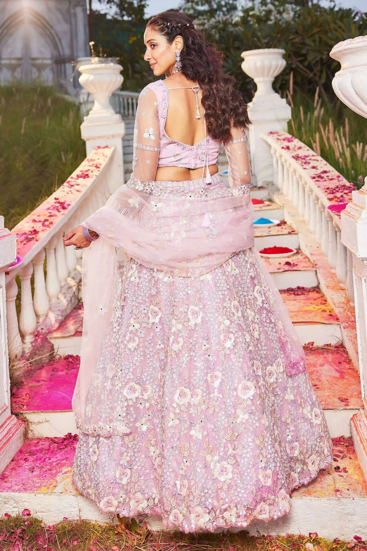 Stylish Lehenga Choli Set | Thread & Sequins Embroidery Wedding Attire
