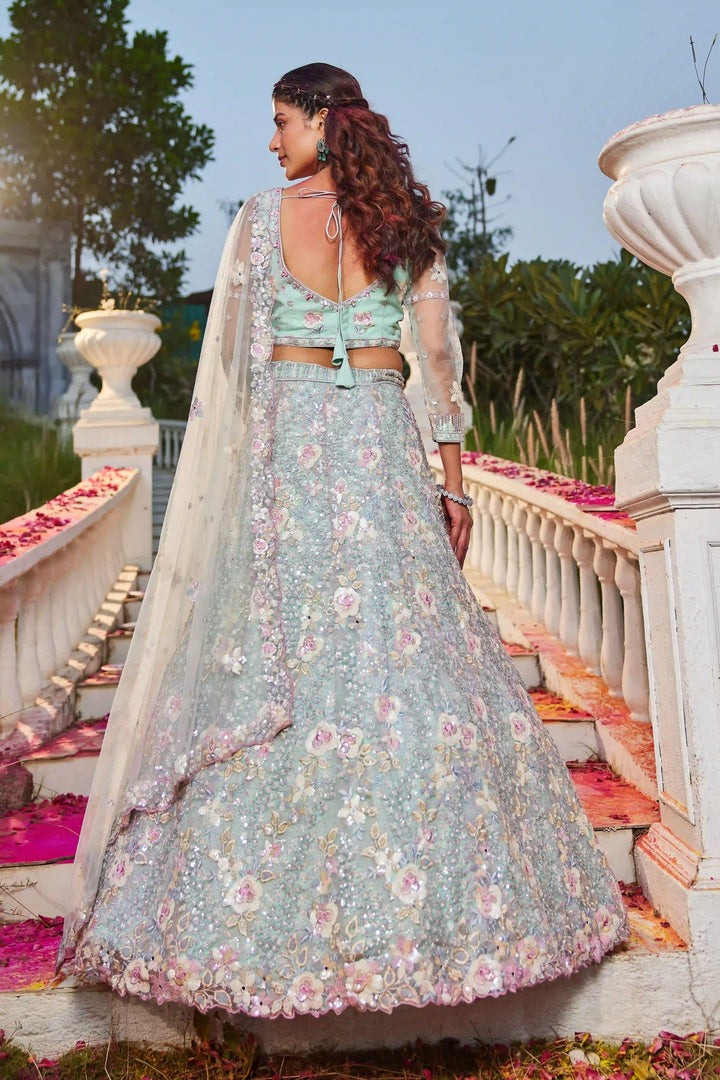 Stylish Lehenga Choli Set | Thread & Sequins Embroidery Wedding Attire