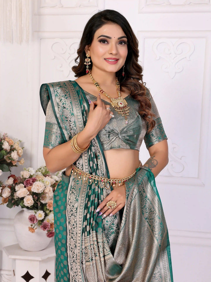 Designer Organza Saree | Gold Jari Weaving Lightweight & Festive Look