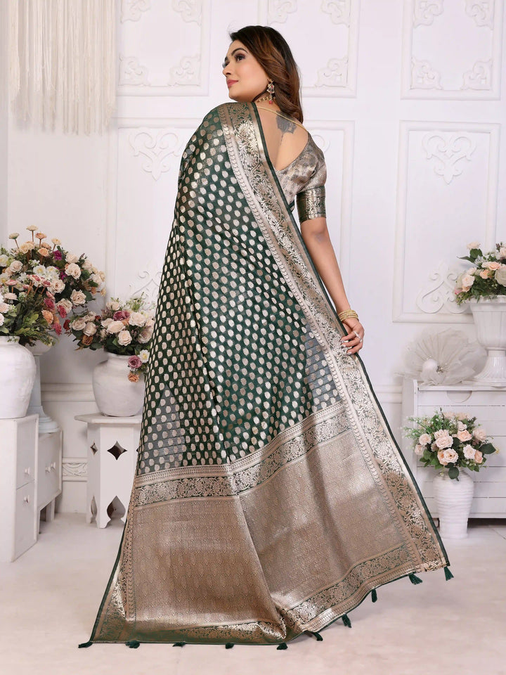 Designer Organza Saree | Gold Jari Weaving Lightweight & Festive Look