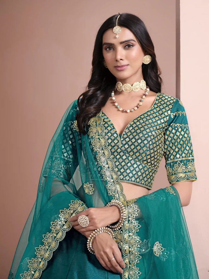 Royal Art Silk Lehenga Choli | Elegant Embroidery & Net Dupatta