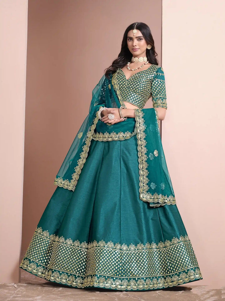 Royal Art Silk Lehenga Choli | Elegant Embroidery & Net Dupatta