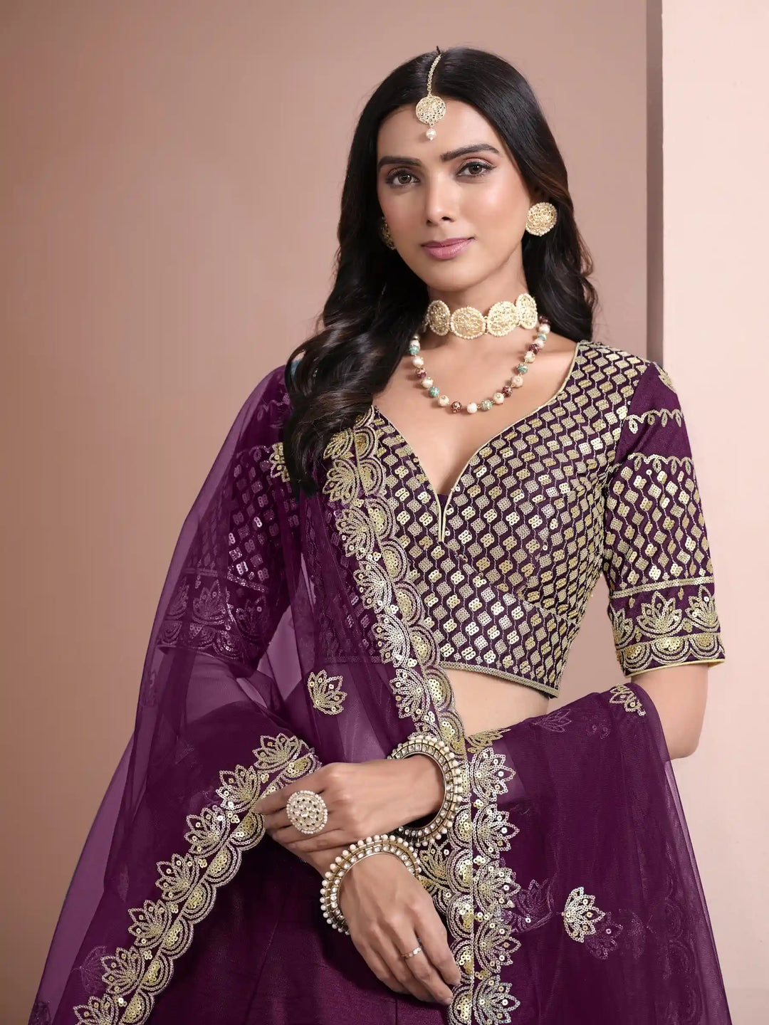 Royal Art Silk Lehenga Choli | Elegant Embroidery & Net Dupatta