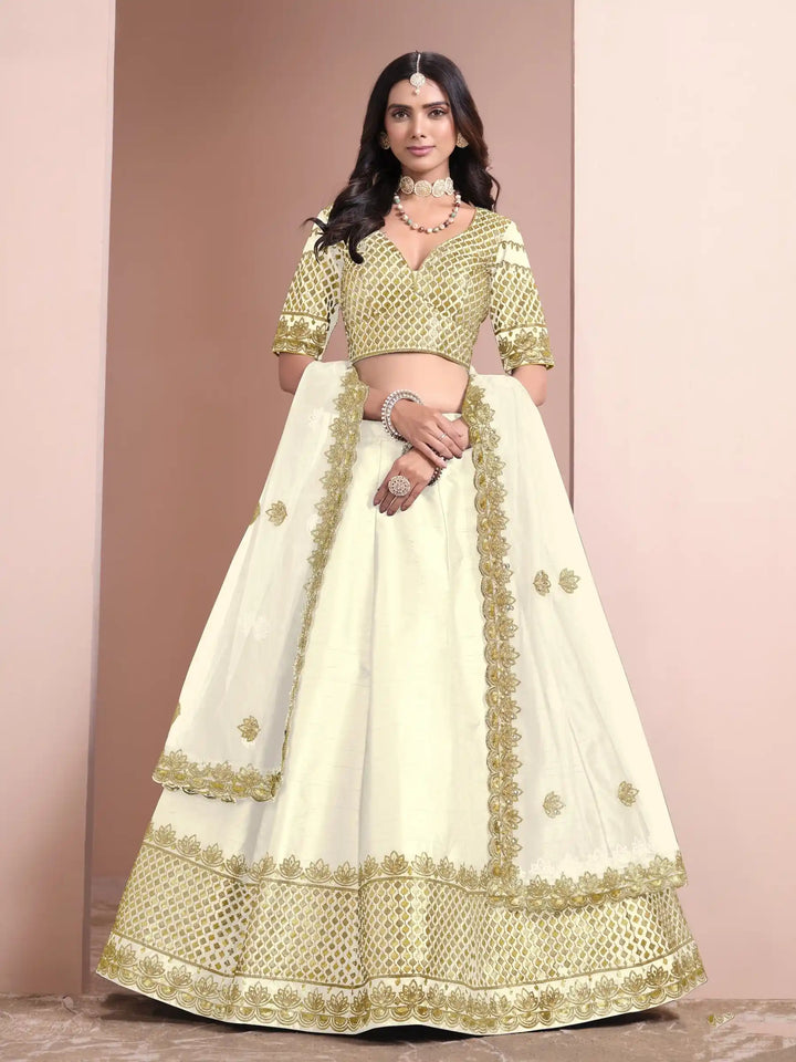 Royal Art Silk Lehenga Choli | Elegant Embroidery & Net Dupatta