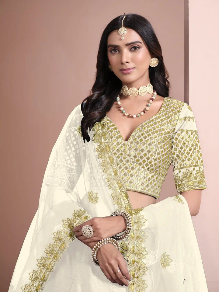 Royal Art Silk Lehenga Choli | Elegant Embroidery & Net Dupatta