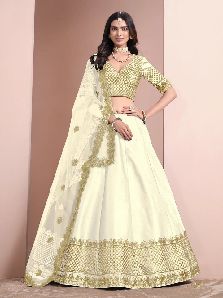 Royal Art Silk Lehenga Choli | Elegant Embroidery & Net Dupatta