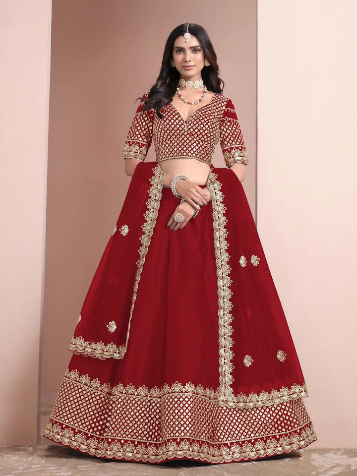 Royal Art Silk Lehenga Choli | Elegant Embroidery & Net Dupatta