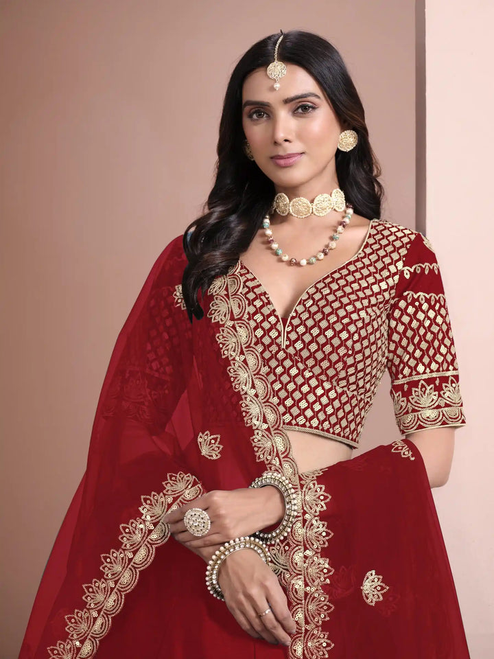 Royal Art Silk Lehenga Choli | Elegant Embroidery & Net Dupatta