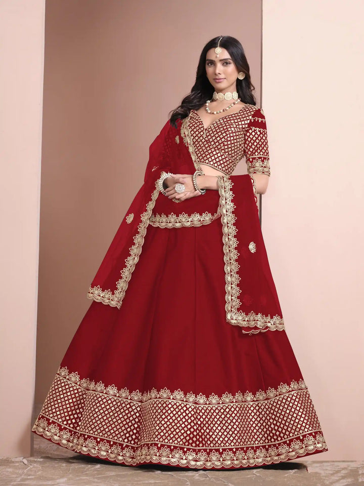 Royal Art Silk Lehenga Choli | Elegant Embroidery & Net Dupatta
