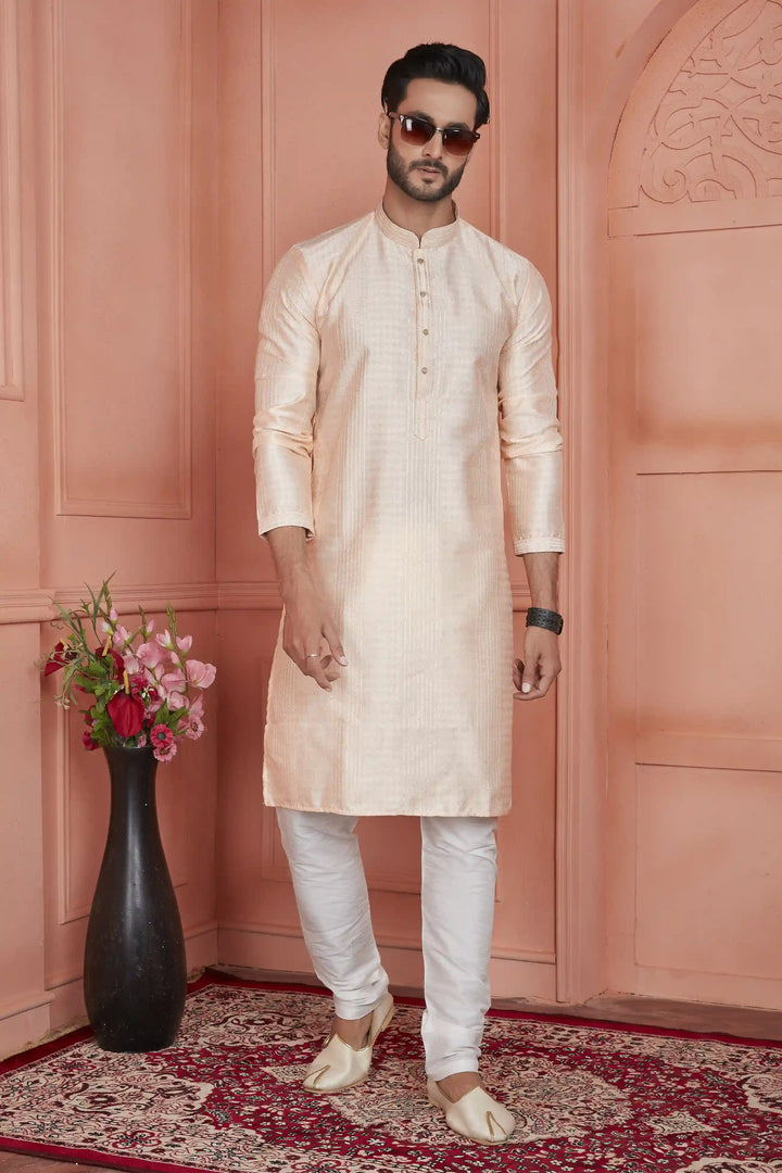 Stylish Jacquard Silk Kurta Art Silk Pajama Set | Traditional Look