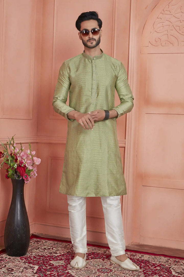 Stylish Jacquard Silk Kurta Art Silk Pajama Set | Traditional Look