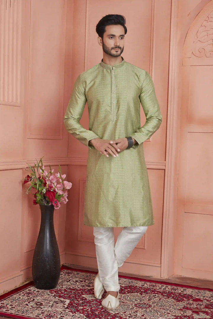 Stylish Jacquard Silk Kurta Art Silk Pajama Set | Traditional Look