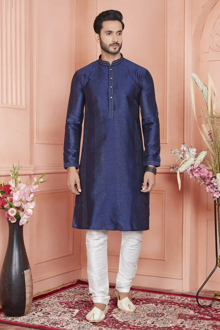 Stylish Jacquard Silk Kurta Art Silk Pajama Set | Traditional Look