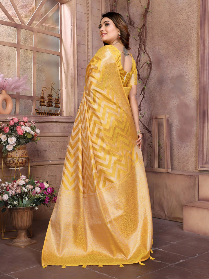 Stylish Organza Saree | Wevon Jari Designer Saree for Weddings & Celebrations