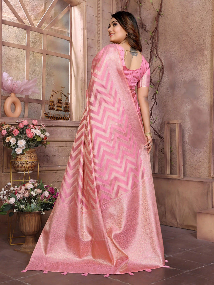 Stylish Organza Saree | Wevon Jari Designer Saree for Weddings & Celebrations
