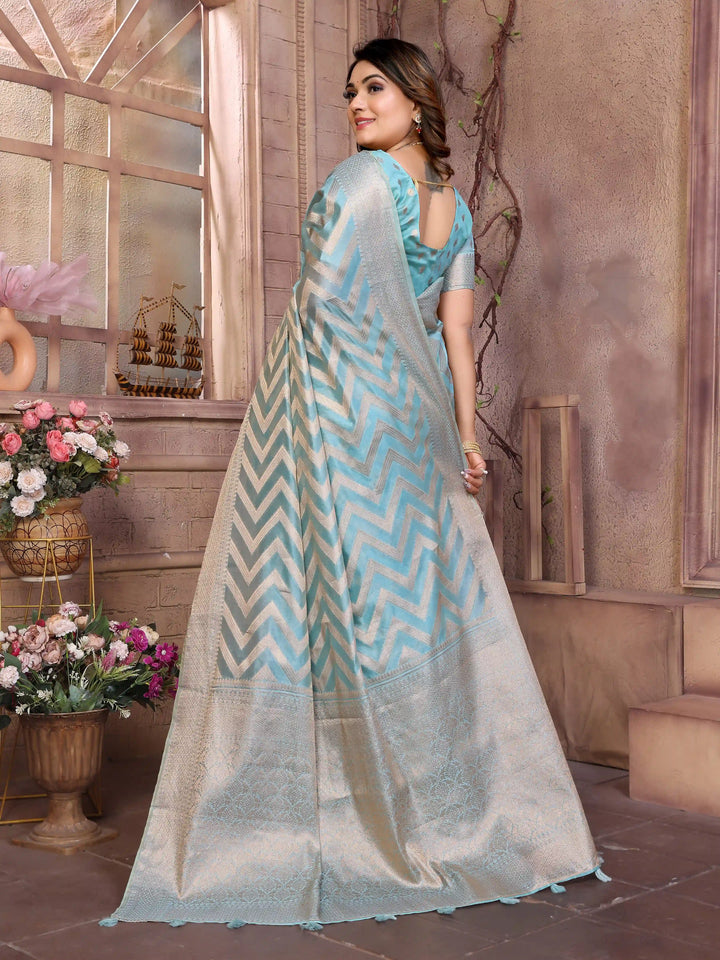 Stylish Organza Saree | Wevon Jari Designer Saree for Weddings & Celebrations