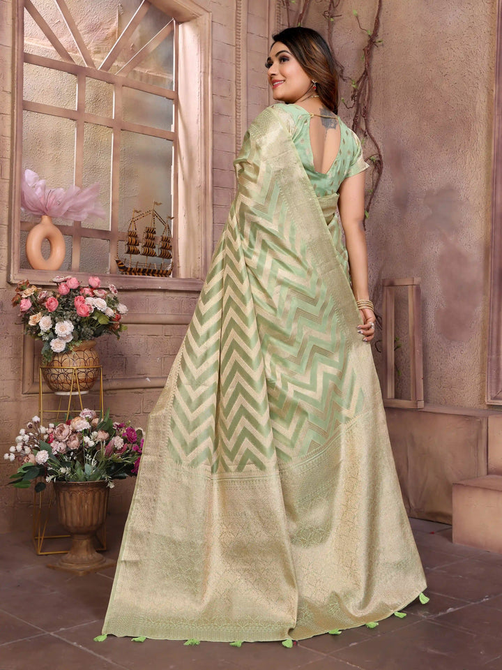 Stylish Organza Saree | Wevon Jari Designer Saree for Weddings & Celebrations