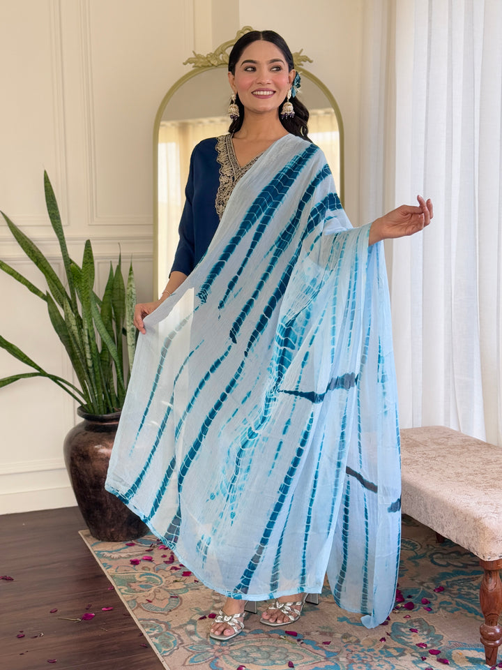Traditional Ethnic Suit | Beautiful Embroidery on Viscose Slub Fabric