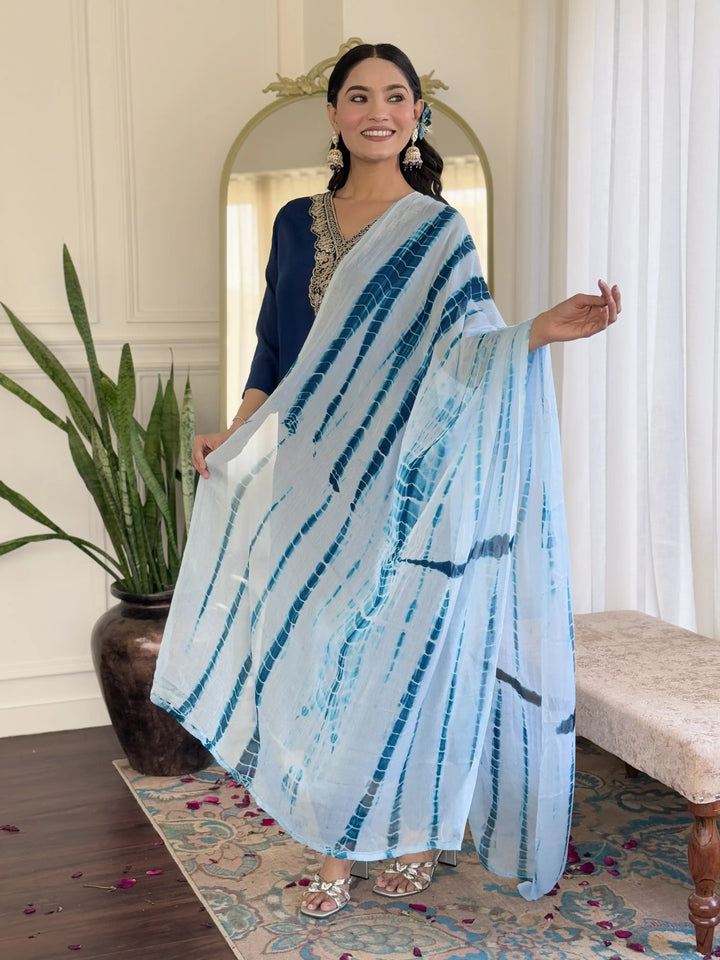 Traditional Ethnic Suit | Beautiful Embroidery on Viscose Slub Fabric