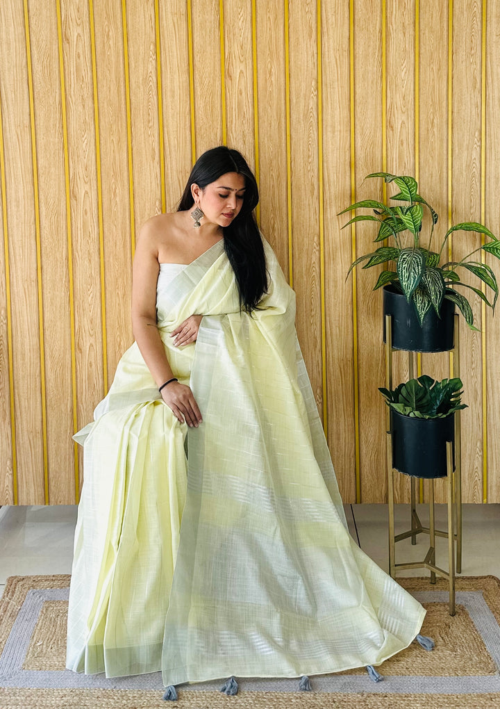 Elegant Linen Saree | Traditional Wevon Designer Saree for Special Events