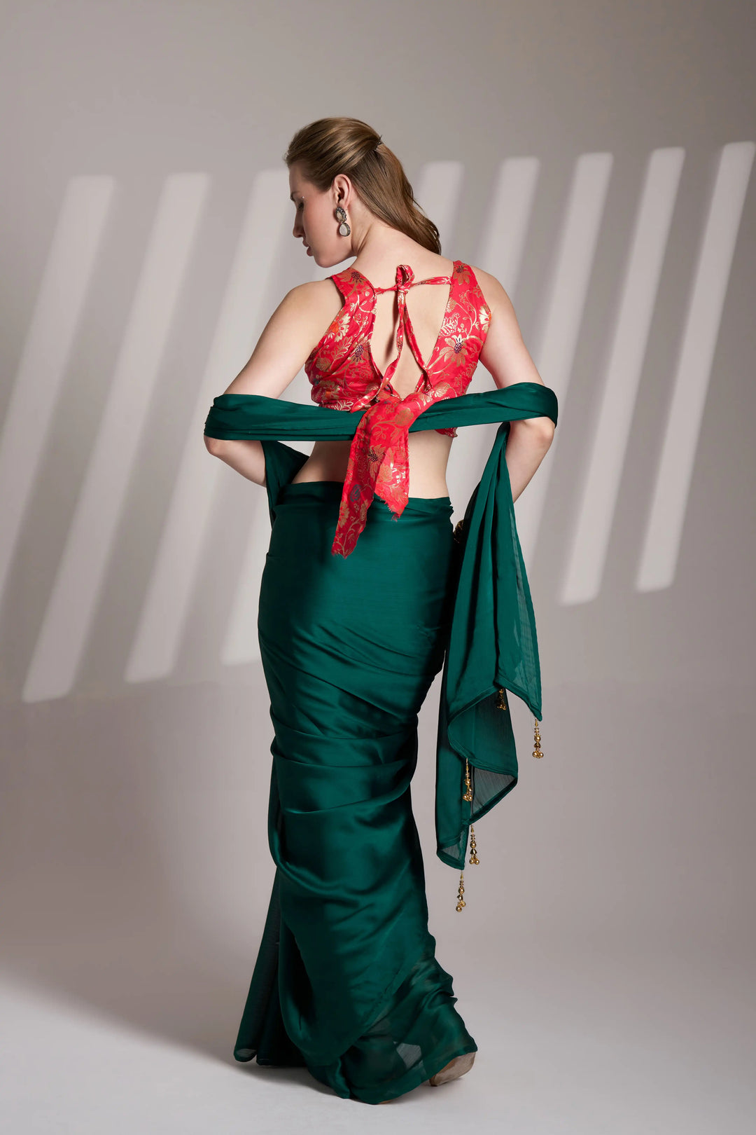 Premium Satin Saree Solid Fancy Work | Art Silk Blouse  Occasion Wear