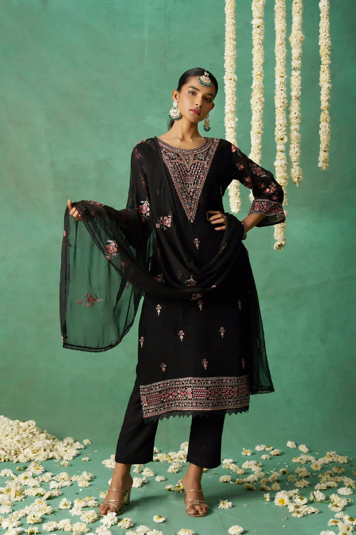 Designer Salwar Suit | Organza & Rayon with Multi-Thread Embroidery Festive Wear