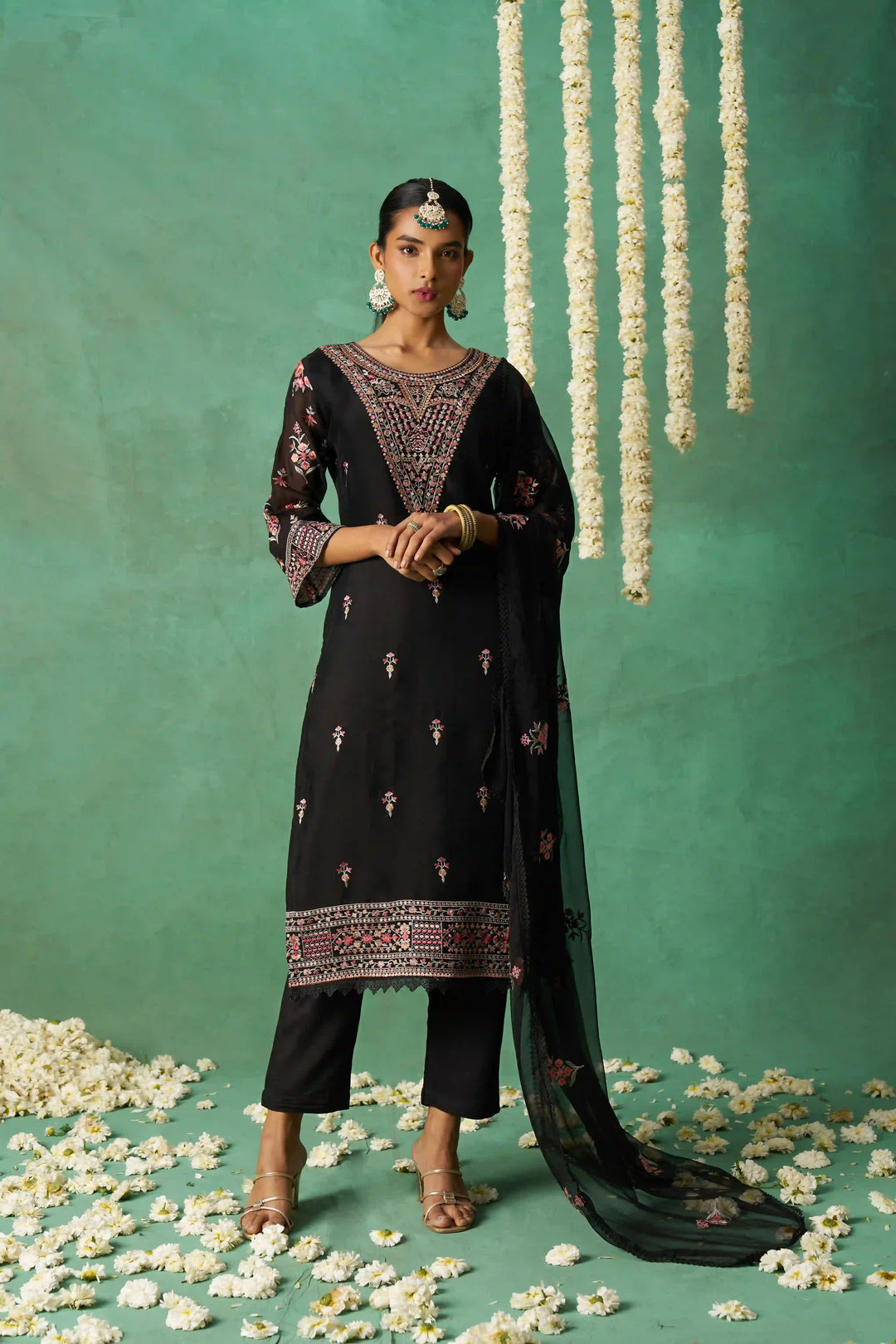 Designer Salwar Suit | Organza & Rayon with Multi-Thread Embroidery Festive Wear