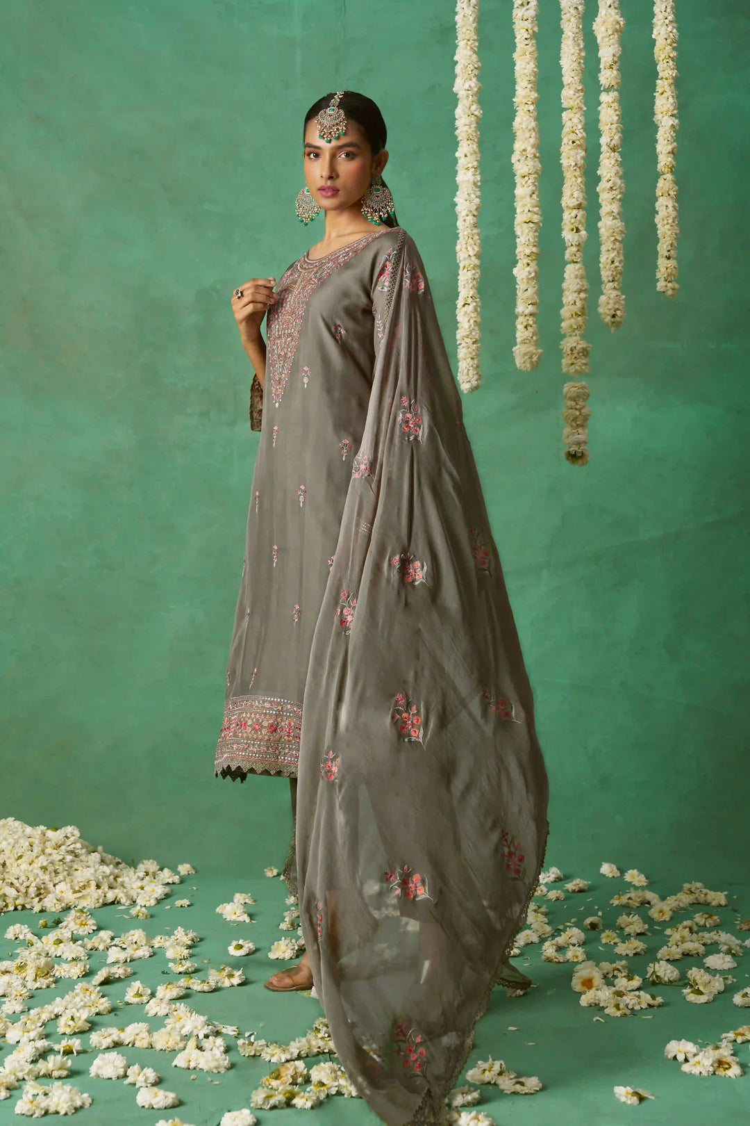 Designer Salwar Suit | Organza & Rayon with Multi-Thread Embroidery Festive Wear
