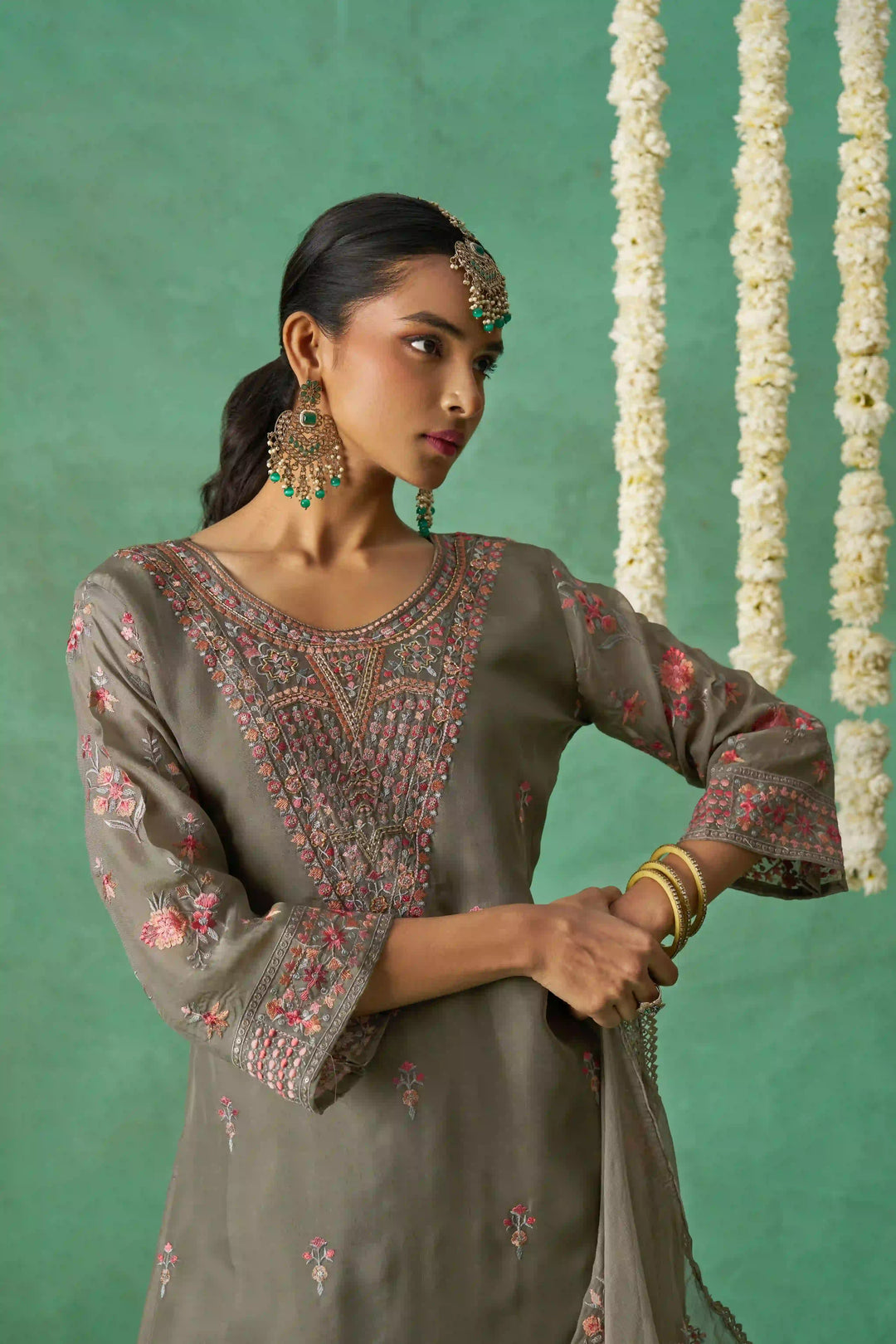 Designer Salwar Suit | Organza & Rayon with Multi-Thread Embroidery Festive Wear