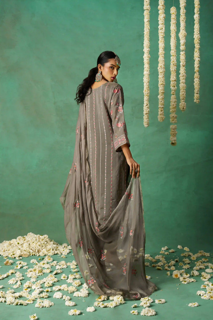 Designer Salwar Suit | Organza & Rayon with Multi-Thread Embroidery Festive Wear