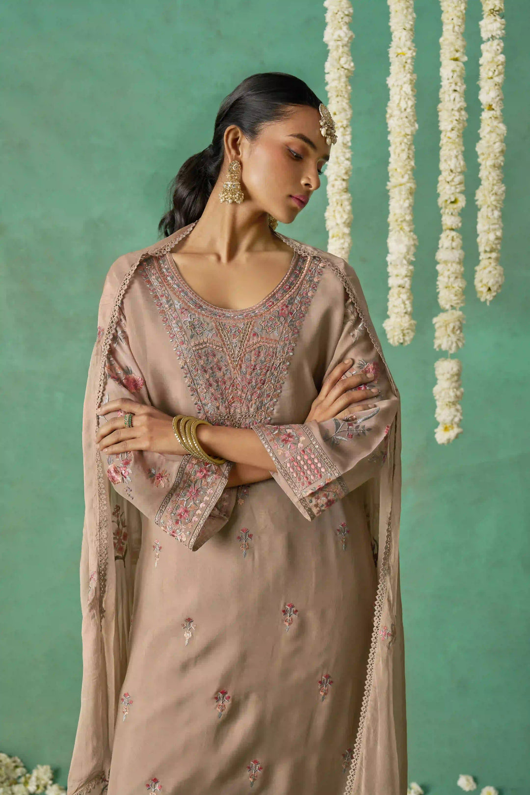 Designer Salwar Suit | Organza & Rayon with Multi-Thread Embroidery Festive Wear