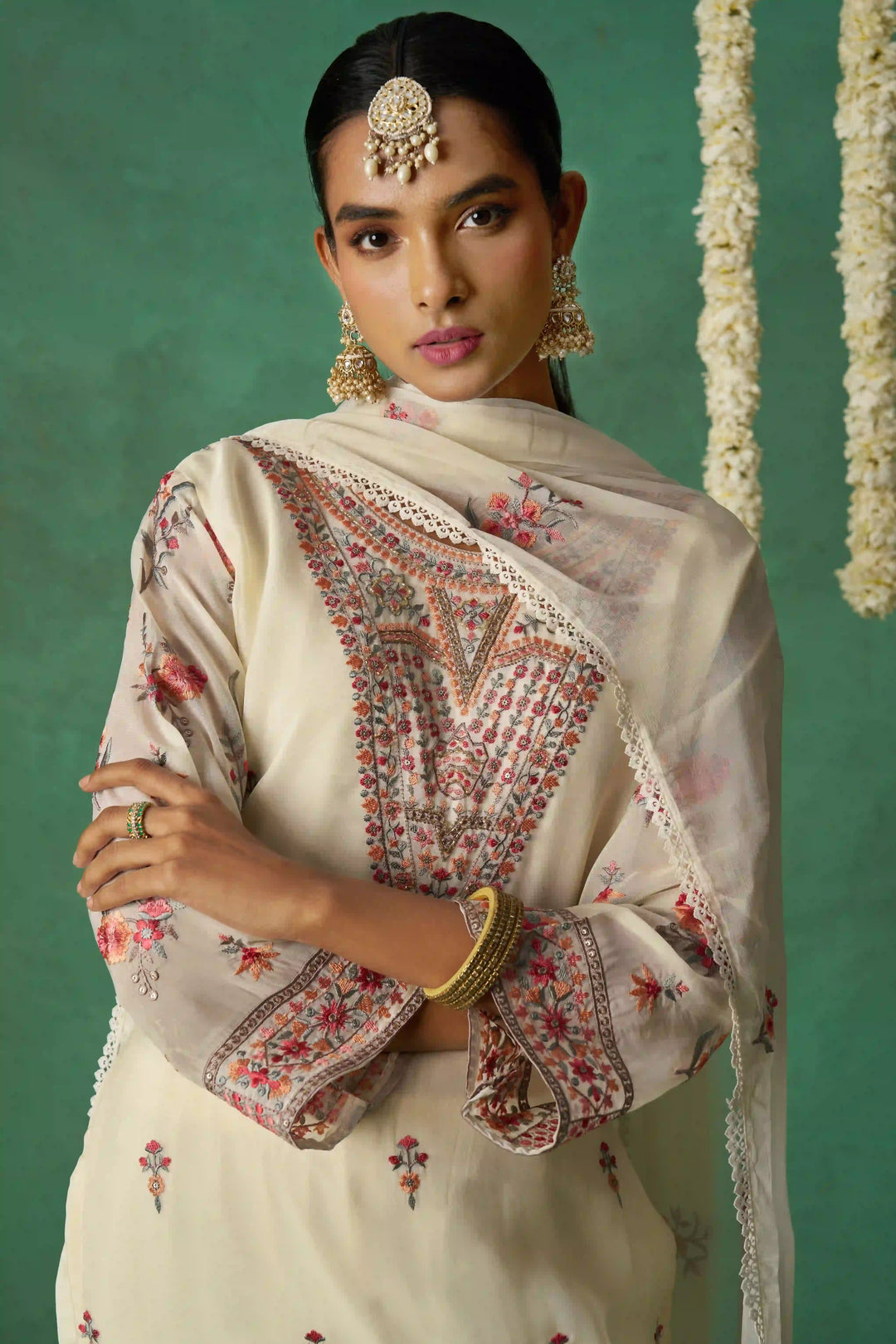 Designer Salwar Suit | Organza & Rayon with Multi-Thread Embroidery Festive Wear