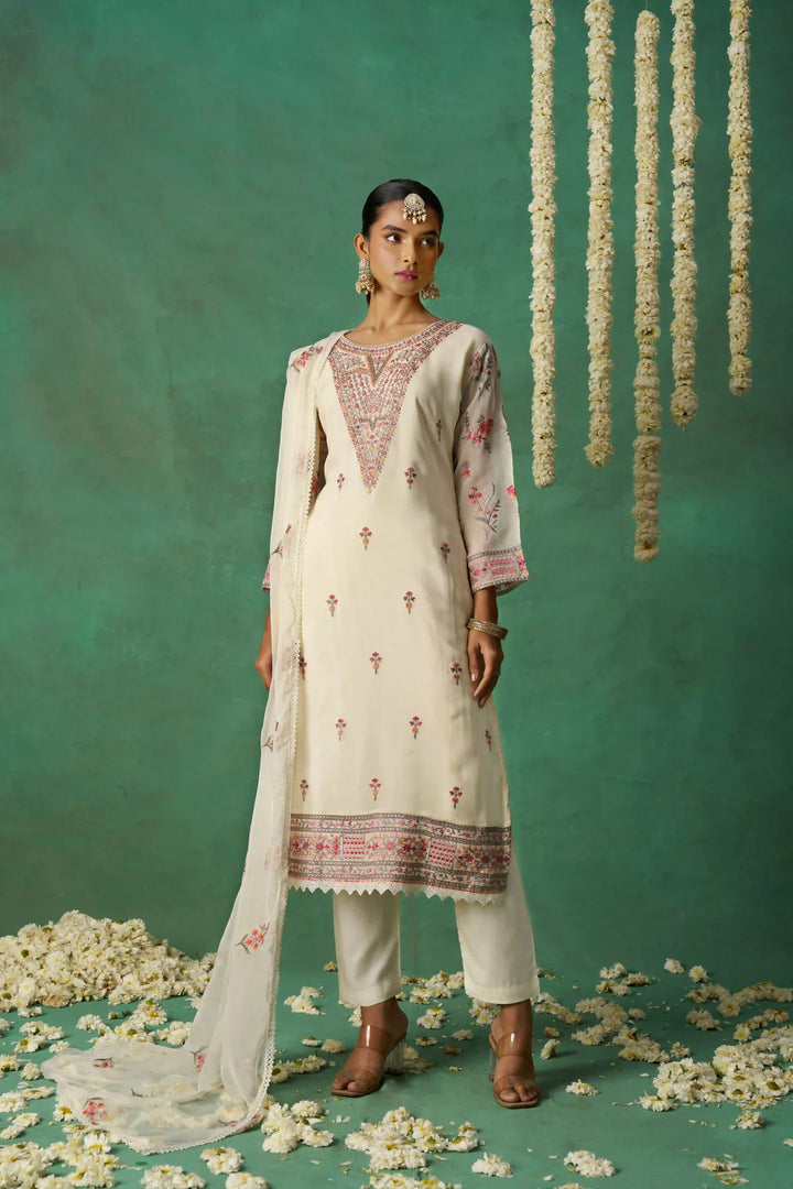 Designer Salwar Suit | Organza & Rayon with Multi-Thread Embroidery Festive Wear