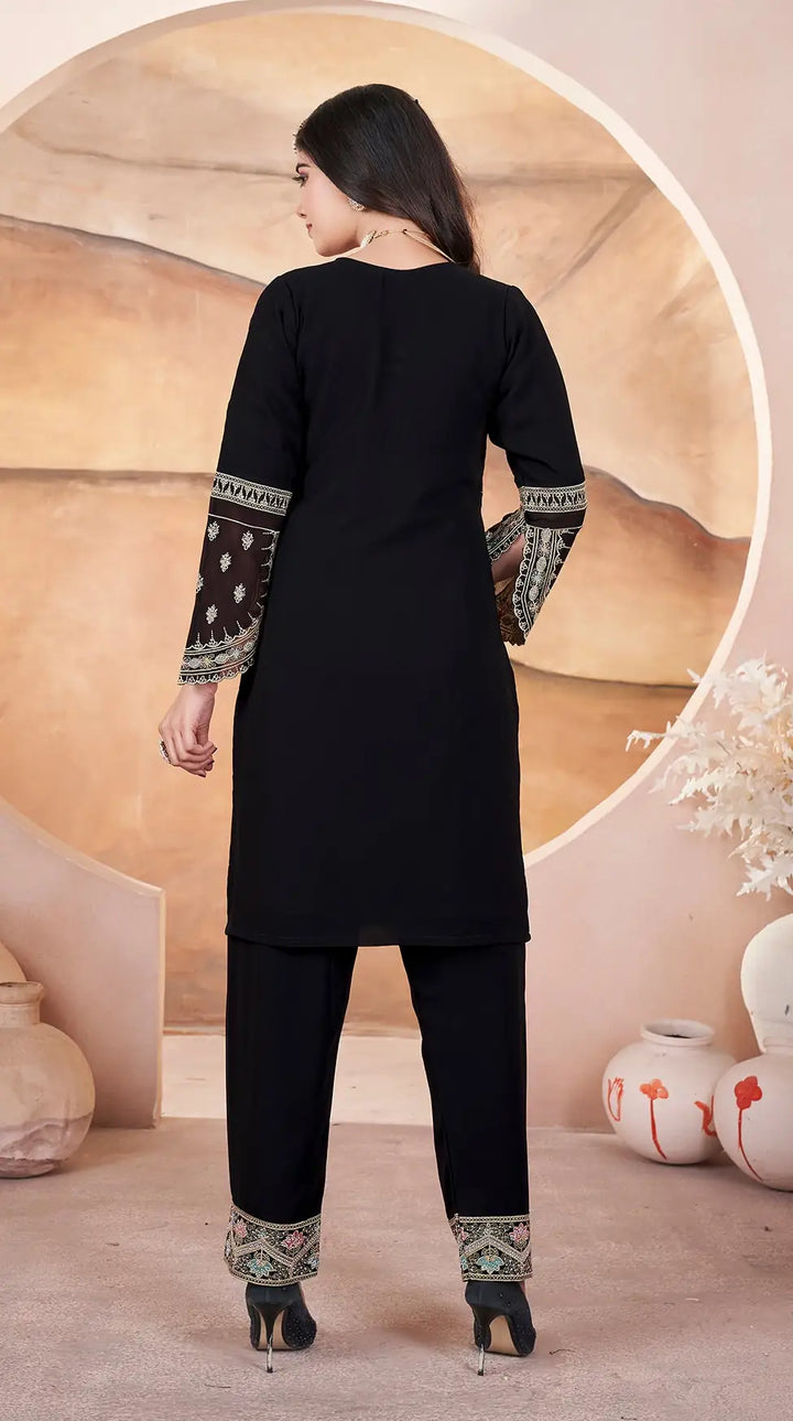 Elegant Georgette Salwar Kameez | Designer Embroidery & Swarovski Work