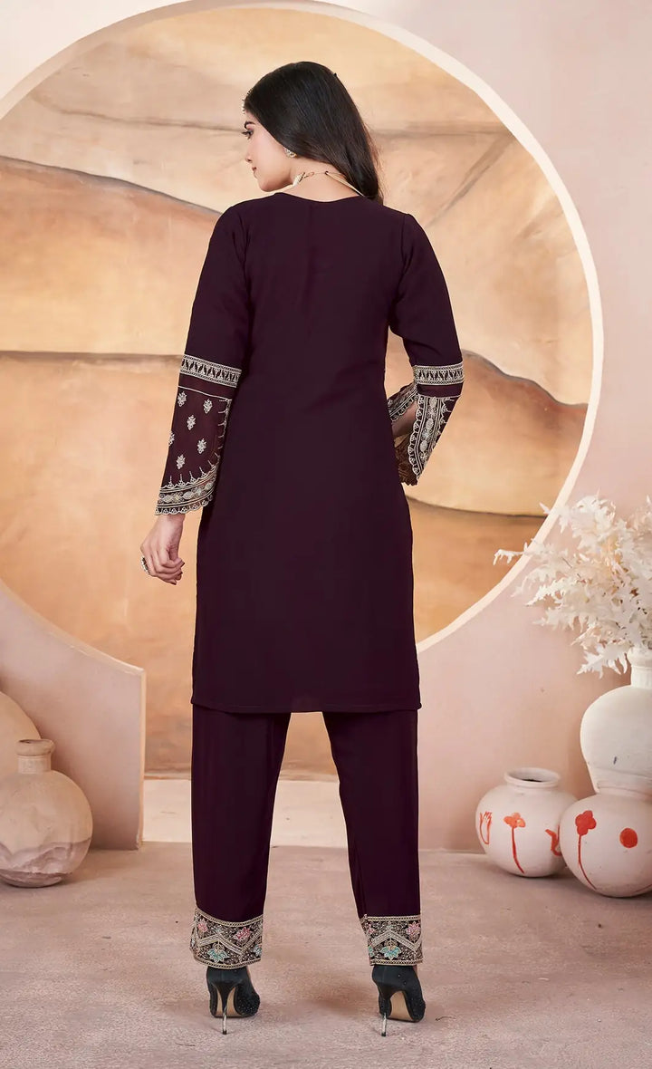 Elegant Georgette Salwar Kameez | Designer Embroidery & Swarovski Work