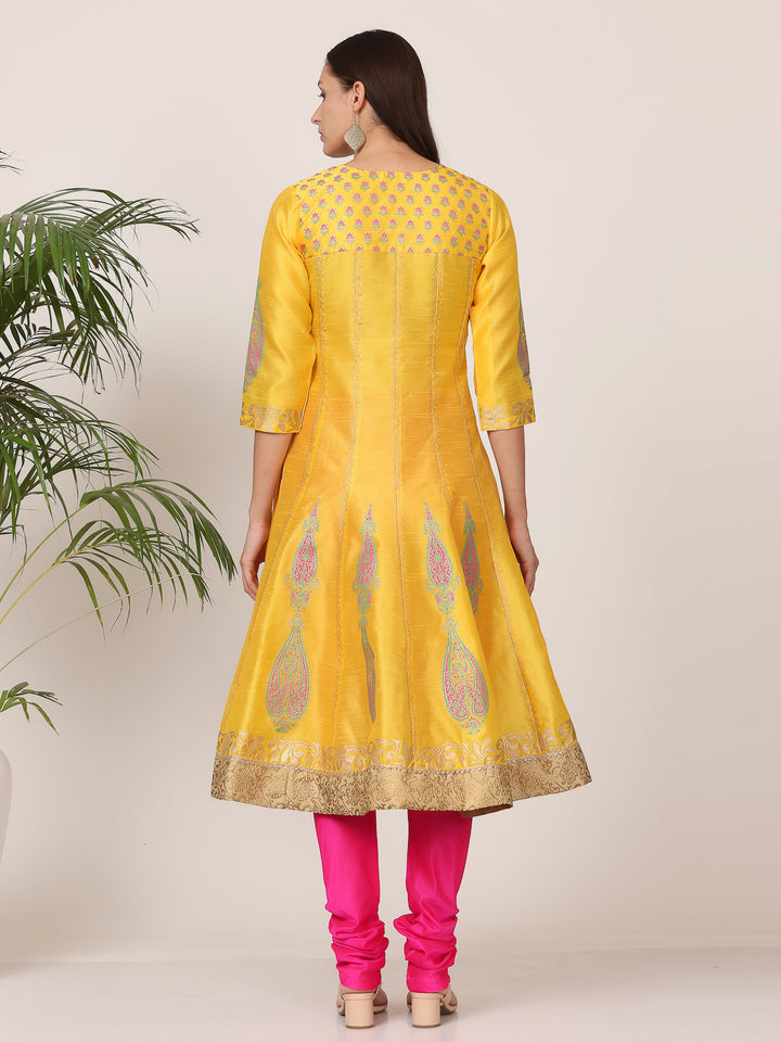 Gorgeous Orange Salwar Suit | Silk top bottom with Chanderi   dupatta