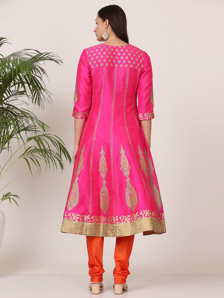 Gorgeous Orange Salwar Suit | Silk top bottom with Chanderi   dupatta
