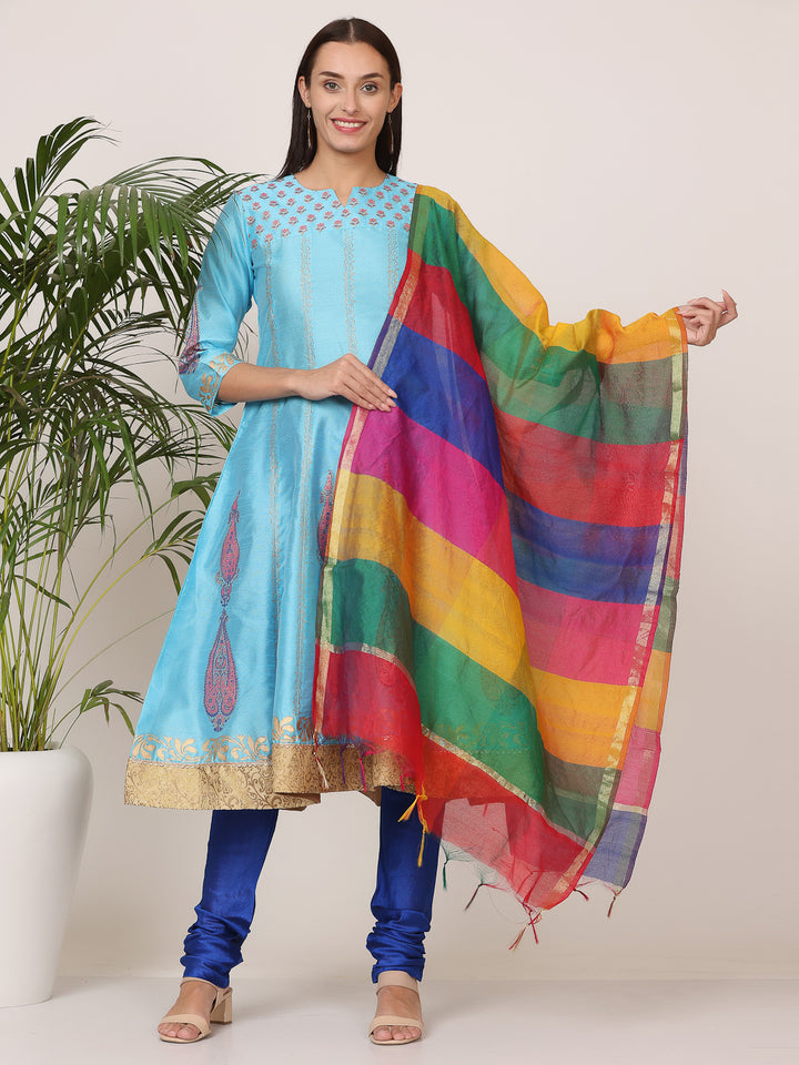 Gorgeous Orange Salwar Suit | Silk top bottom with Chanderi   dupatta
