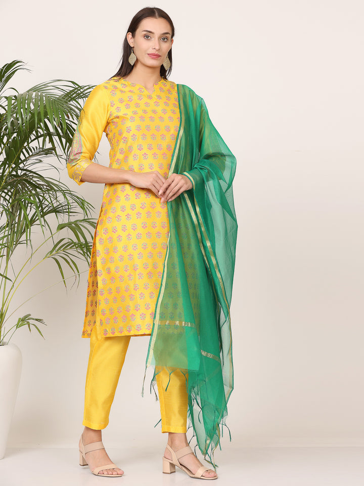 Stunning Orange Salwar Suit | Silk top bottom with Chanderi   dupatta