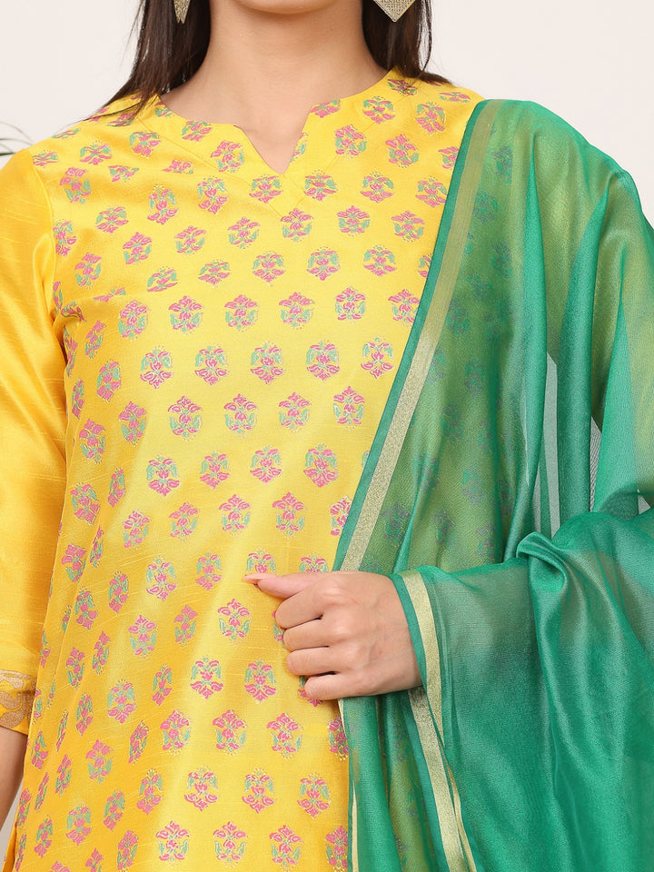 Stunning Orange Salwar Suit | Silk top bottom with Chanderi   dupatta