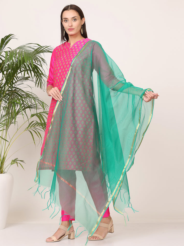 Stunning Orange Salwar Suit | Silk top bottom with Chanderi   dupatta