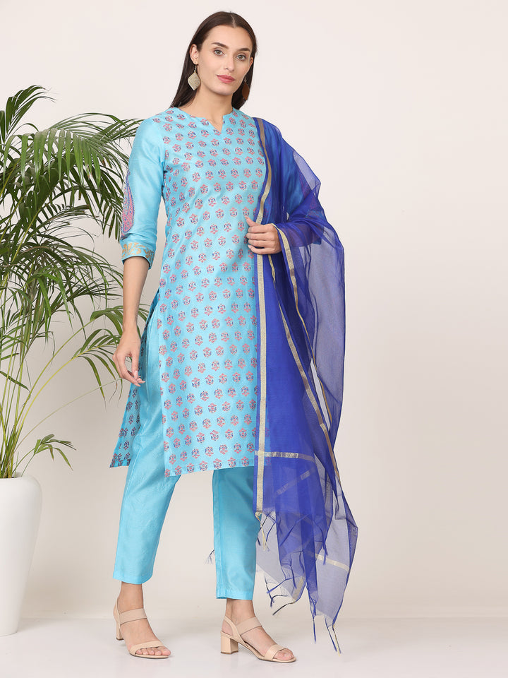 Stunning Orange Salwar Suit | Silk top bottom with Chanderi   dupatta